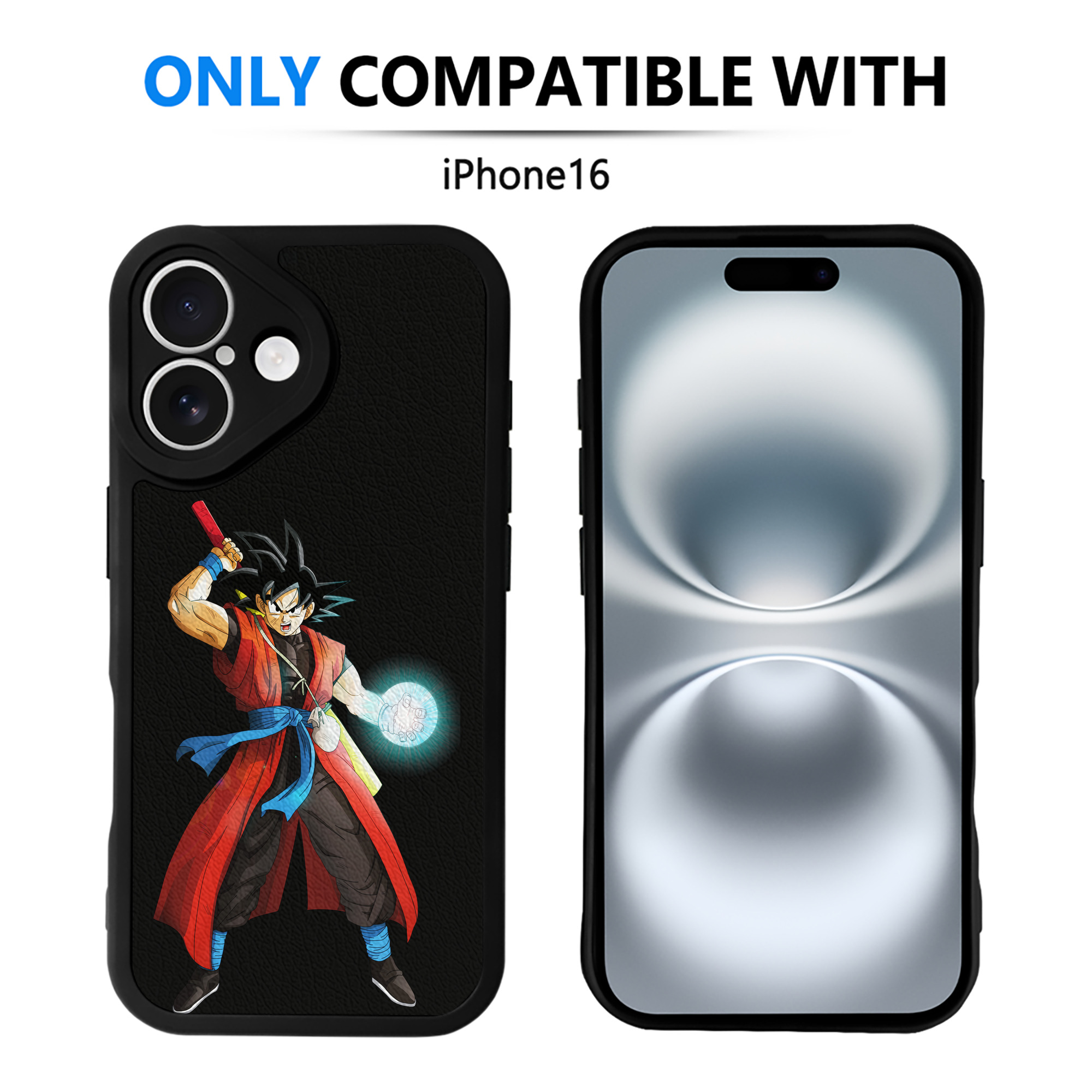 （画像用） ドラゴンボール 孫悟空（そん ごくう）Son Goku カカロット DRAGON BALL Kakarotto 【iPhone 16シリーズ対応】シリコンスマホケース（レザー調） 材質：シリコン